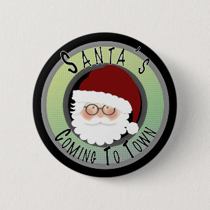 Badge Rond 5 Cm Père Noël venant à la ville !