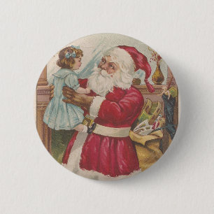 Badge Rond 5 Cm Père Noël vintage