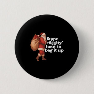 Badge Rond 5 Cm Père Noël Vintage Drôle De Neige Diggity Prêt À Em