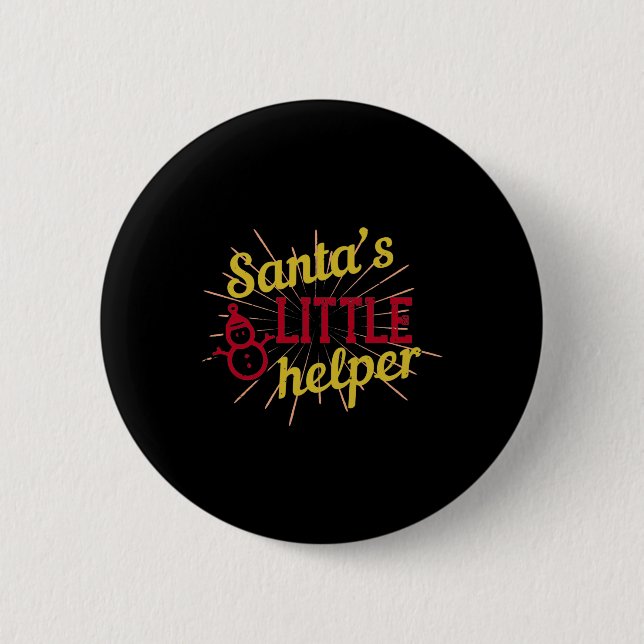 Badge Rond 5 Cm Père Noël's Little Helper (Devant)