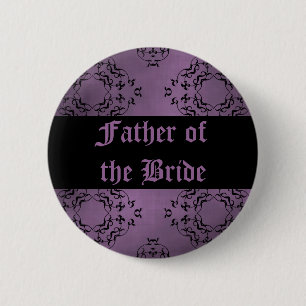Badge Rond 5 Cm Père pourpre de mariage de la jeune mariée