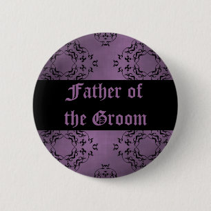 Badge Rond 5 Cm Père pourpre de mariage du marié