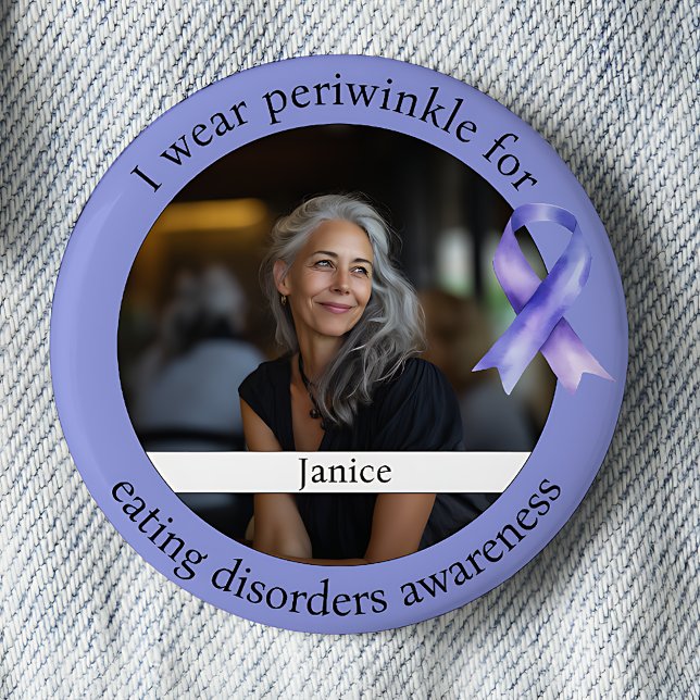 Badge Rond 5 Cm Periwinkle Eating Disorder Awareness Photo (Créateur téléchargé)