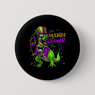 Badge Rond 5 Cm Perle Mardi Gras Dabbing T Rex Dinosaur Mardi Graw