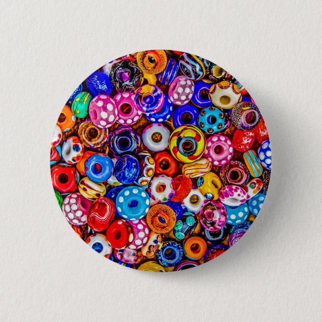 Badge Rond 5 Cm Perles (Devant)