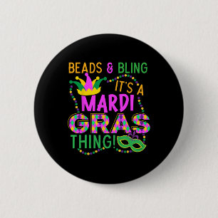 Badge Rond 5 Cm Perles Et Laver Son A Mardi Gras Thé Nola Festiv