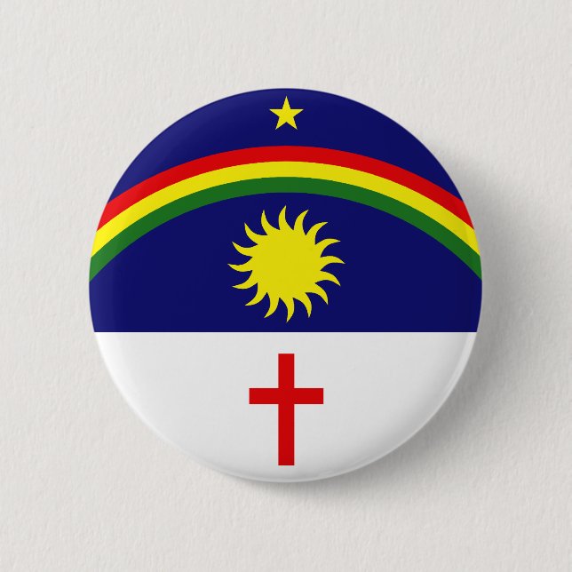 Badge Rond 5 Cm Pernambuco, drapeau du Brésil (Devant)