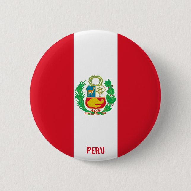 Badge Rond 5 Cm Pérou Drapeau charmant patriotique (Devant)