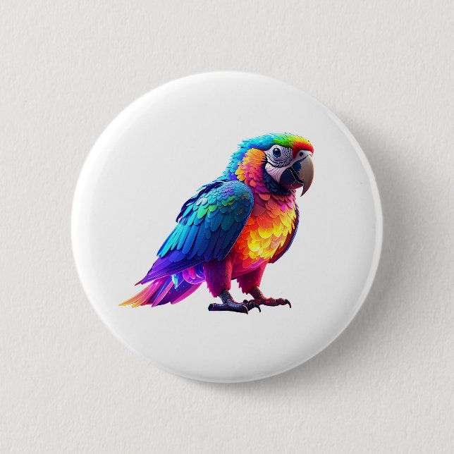 Badge Rond 5 Cm Perroquet arc-en-ciel (Devant)