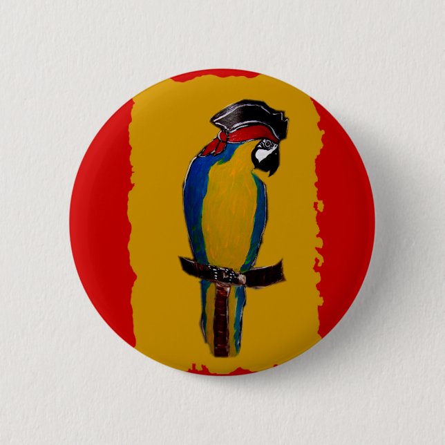 Badge Rond 5 Cm Perroquet bleu (Devant)