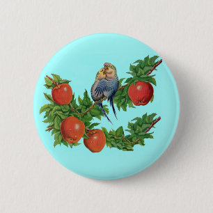 Badge Rond 5 Cm perroquets amoureux