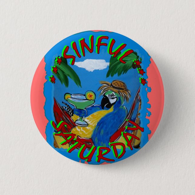 Badge Rond 5 Cm Perroquets de fête (Devant)