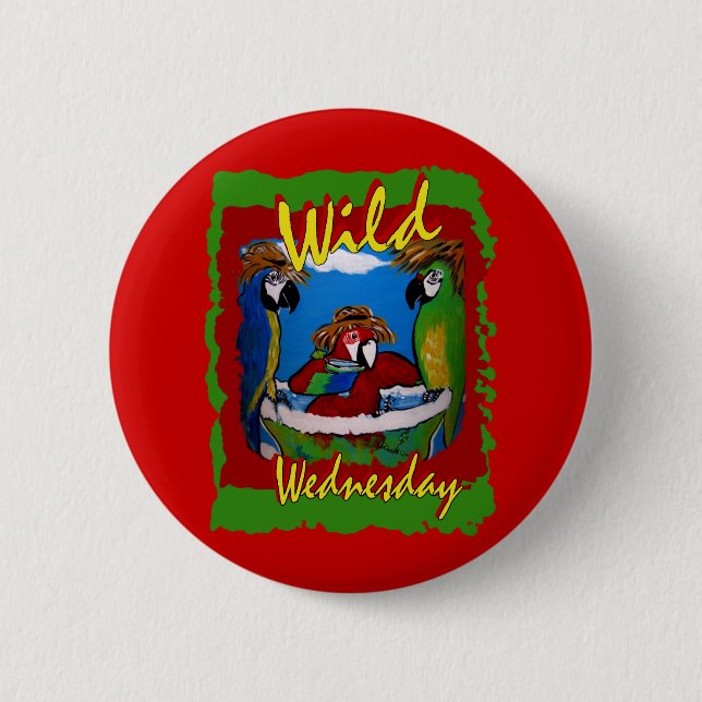 Badge Rond 5 Cm Perroquets de Fête (Devant)
