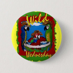Badge Rond 5 Cm Perroquets de fête
