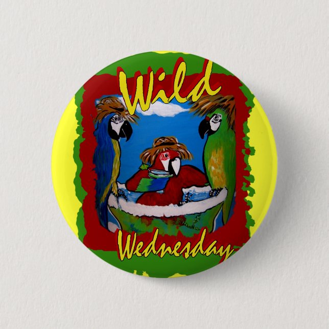 Badge Rond 5 Cm Perroquets de fête (Devant)