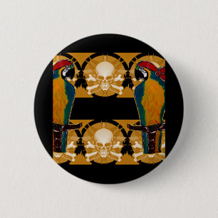 Badge Rond 5 Cm Perroquets de pirates