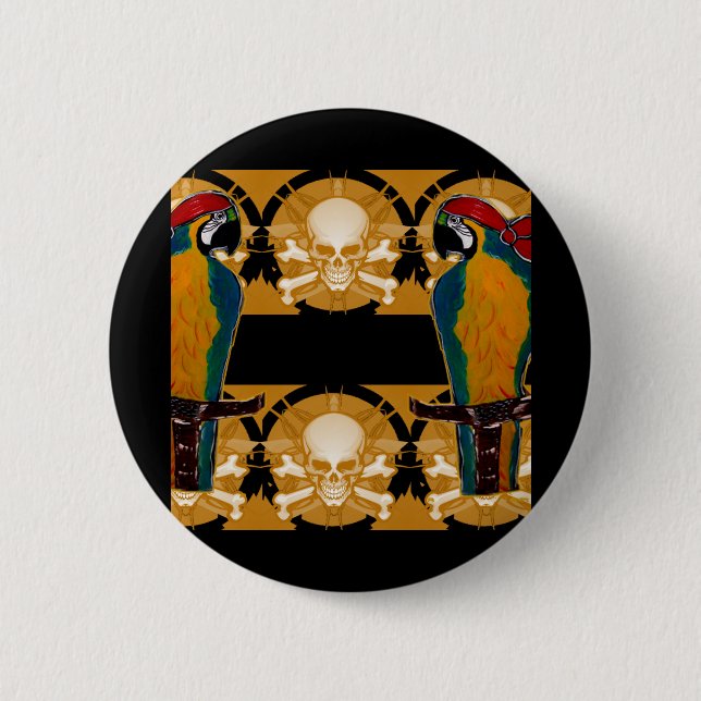 Badge Rond 5 Cm Perroquets de pirates (Devant)