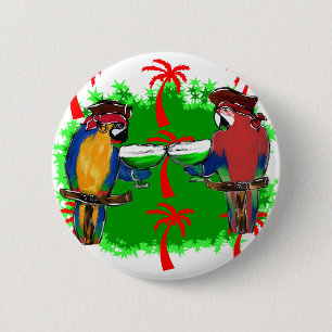 BADGE ROND 5 CM PERROQUETS PIRATES