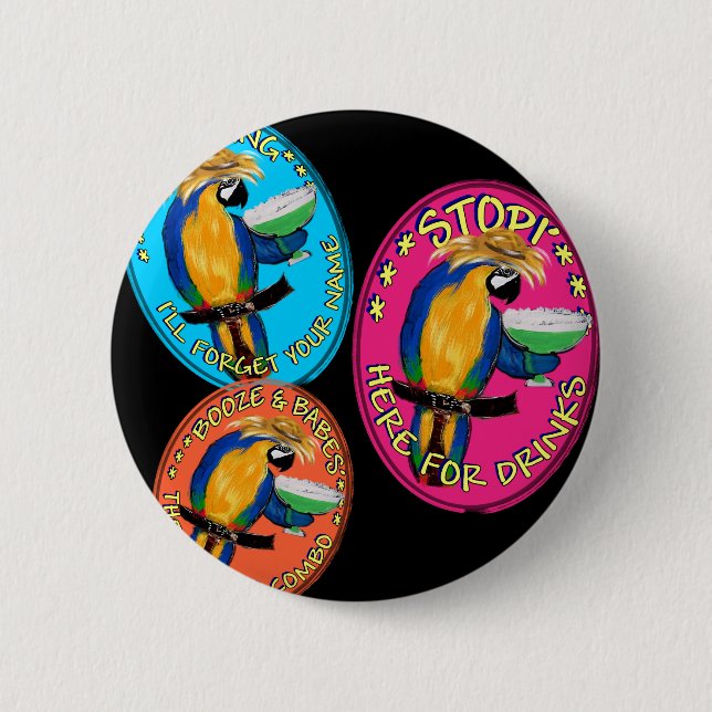 BADGE ROND 5 CM PERROQUETS SOÛLS (Devant)