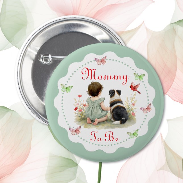 Badge Rond 5 Cm Personalized Baby Shower | Mom To Be (Créateur téléchargé)