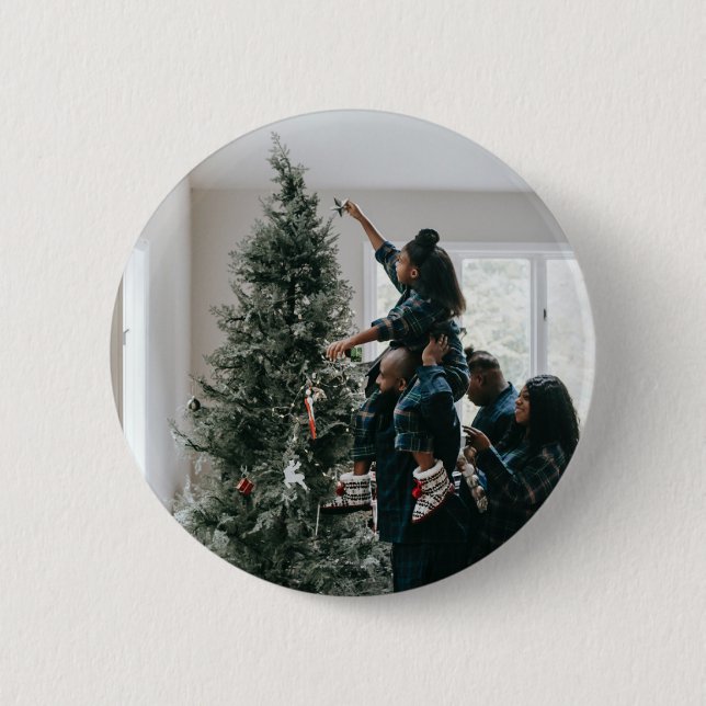 Badge Rond 5 Cm Personalized Family Christmas Photo  (Devant)