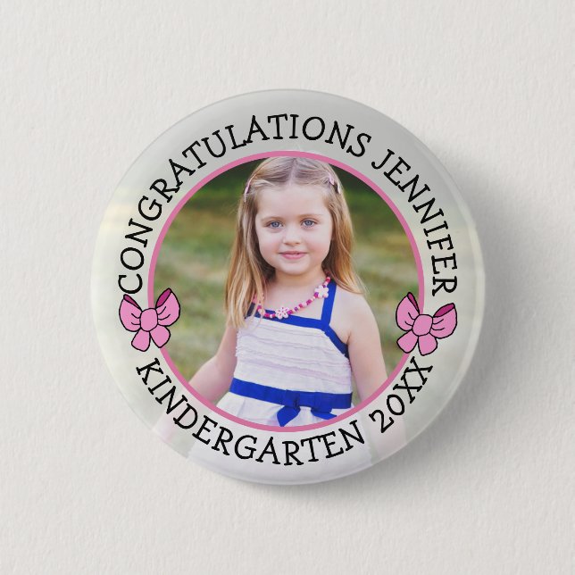 Badge Rond 5 Cm Personalized Kindergarten Graduate Photo Button (Devant)