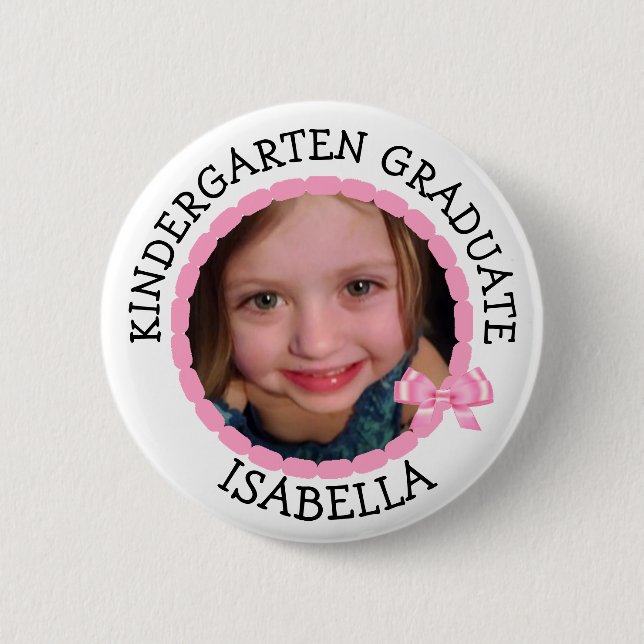 Badge Rond 5 Cm Personalized Kindergarten Graduate Photo Button (Devant)