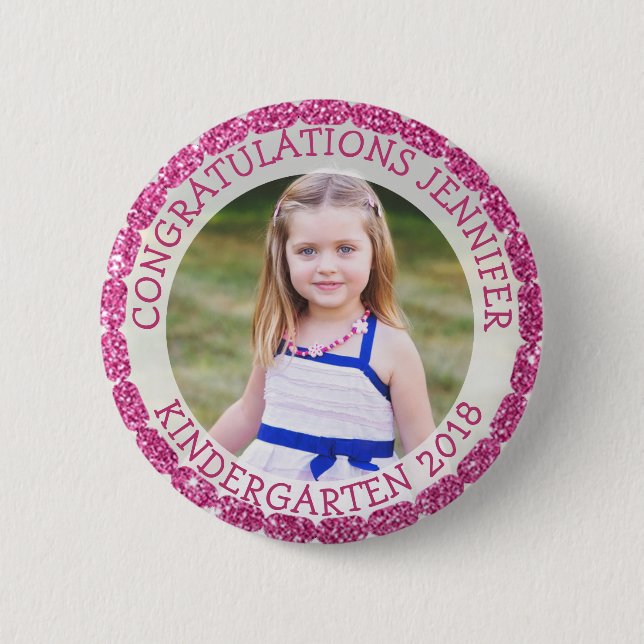 Badge Rond 5 Cm Personalized Kindergarten Graduate Photo Button (Devant)