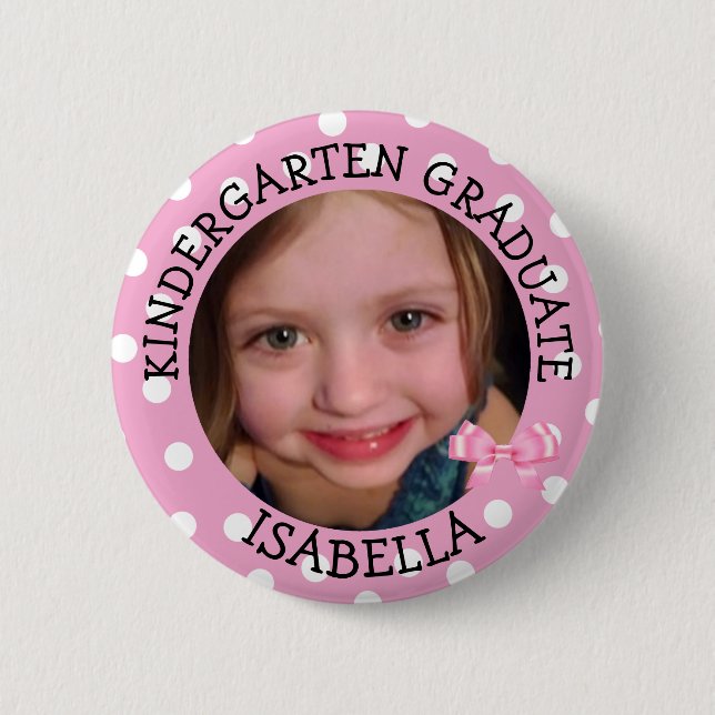 Badge Rond 5 Cm Personalized Kindergarten Graduate Photo Button (Devant)
