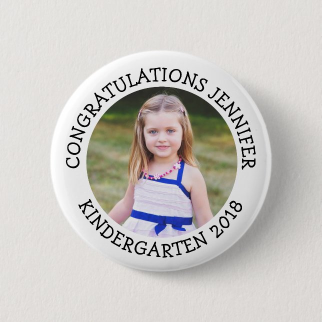 Badge Rond 5 Cm Personalized Kindergarten Graduate Photo Button (Devant)