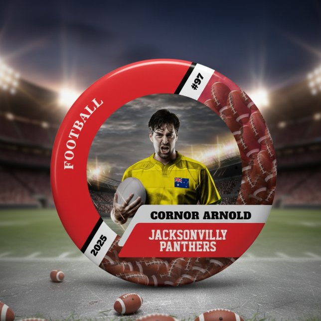 Badge Rond 5 Cm Personalized photo sports button/pin football butt (Créateur téléchargé)