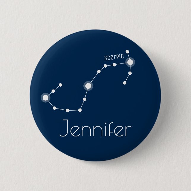 Badge Rond 5 Cm Personalized Scorpio Zodiac Constellation (Devant)