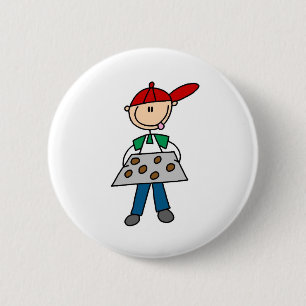 Badge Rond 5 Cm Personnage bâton cuit des cookies