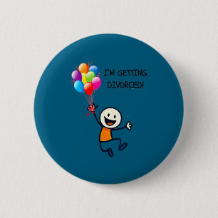 Badge Rond 5 Cm Personnage bâton divorcé personne heureuse
