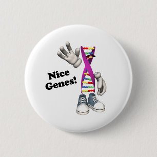 Badge Rond 5 Cm Personnage de bande d'ADN avec gènes sympas