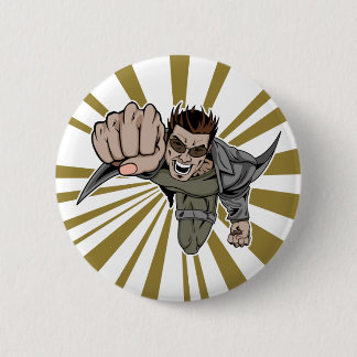 Badge Rond 5 Cm Personnage de bande dessinée de super héros volant