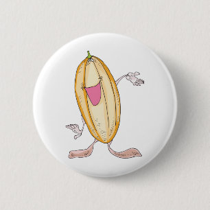 Badge Rond 5 Cm personnage de dessin animé citrouille idiot
