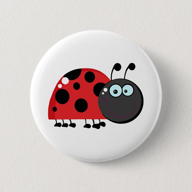 Badge Rond 5 Cm Personnage de dessin animé de coccinelle (Devant)