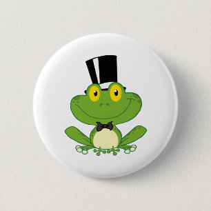 Badge Rond 5 Cm Personnage de dessin animé de grenouille de mari