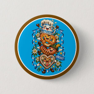 Badge Rond 5 Cm Personnages de dessin animé d'Oktoberfest
