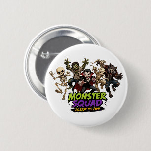 Badge Rond 5 Cm Personnages de la Squad Halloween Fun Design