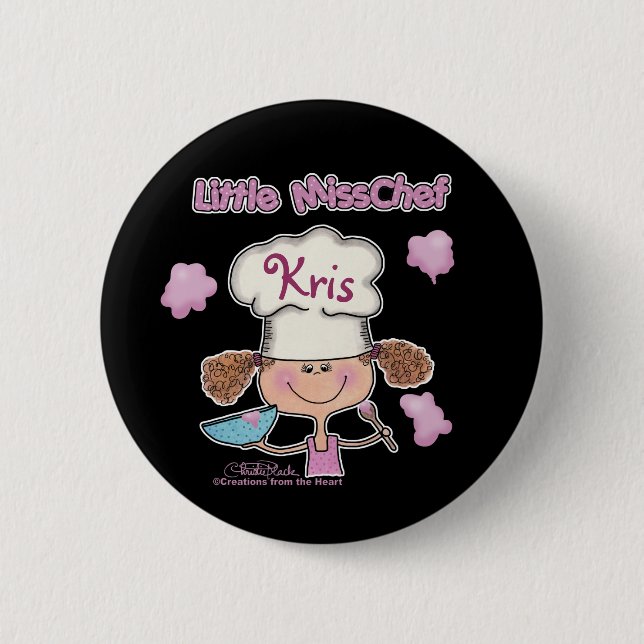 Badge Rond 5 Cm Personnalisation de Little Miss Chef (Devant)