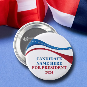 Badge Rond 5 Cm Personnalisé Ajouter votre propre candidat à la pr
