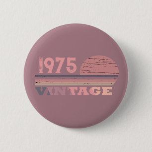 Badge Rond 5 Cm Personnalisé cinquante vintage fête du 50e anniver