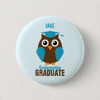 Personnalisé Cute Blue Owl Kindergarten Graduate