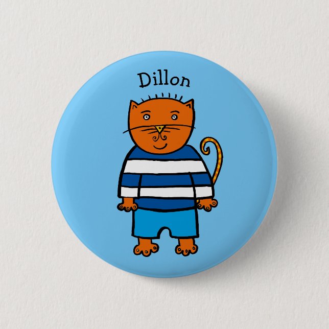 Badge Rond 5 Cm Personnalisé Dillon le chat (Devant)