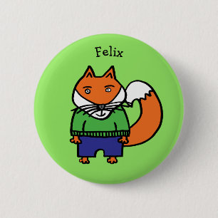 Badge Rond 5 Cm Personnalisé Felix le Fox