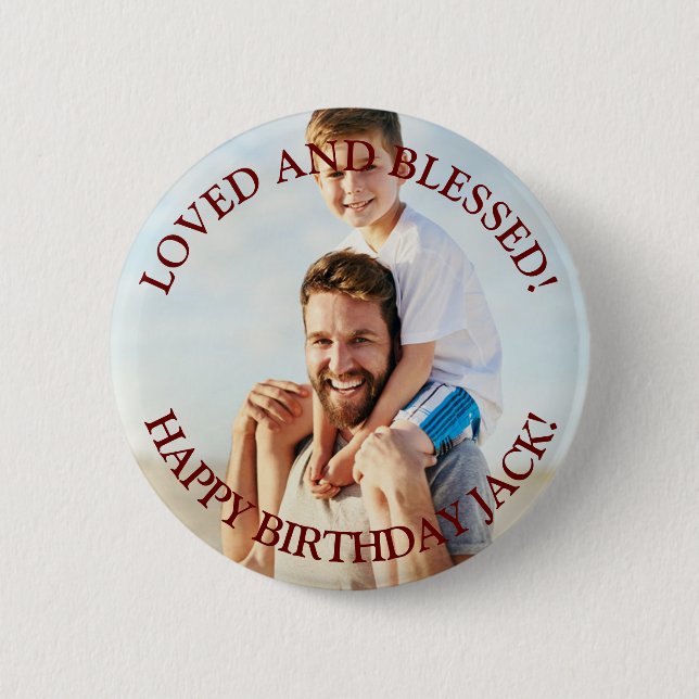 Badge Rond 5 Cm Personnalisé Joyeux Amour d'Anniversaire ET BÉNÉFI (Devant)