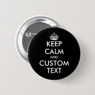 Badge Rond 5 Cm Personnalisé Maintenir calme taille standard bouto