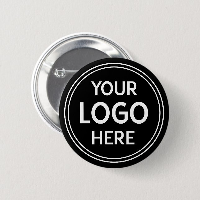 Badge Rond 5 Cm Personnalisé, Moderne, Élégant, Monochrome, Code Q (Devant & derrière)